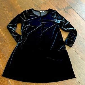 Gap black velvet swing dress